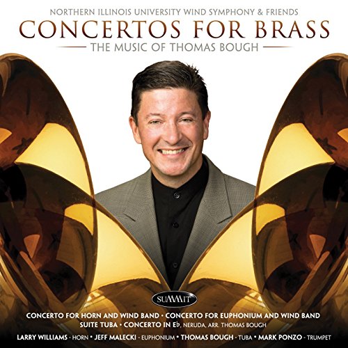CD cover featuring composer Thomas Bough and golden brass instruments.