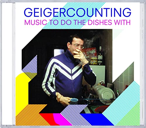 CD cover: man smoking, doing dishes, with abstract geometric patterns.