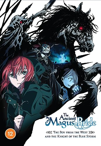 Anime DVD cover featuring characters and a skeletal horse in blue tones.