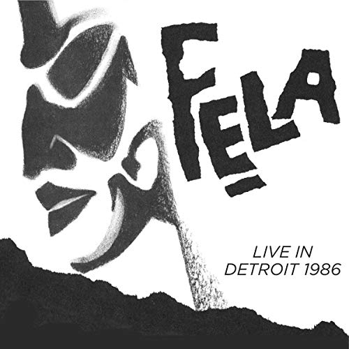CD cover for Fela Kuti’s “Live in Detroit 1986” with abstract face.