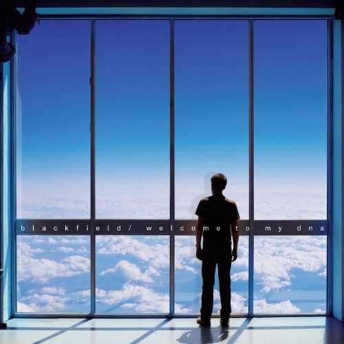 Album cover: man silhouetted against a cloudy sky seen through windows.