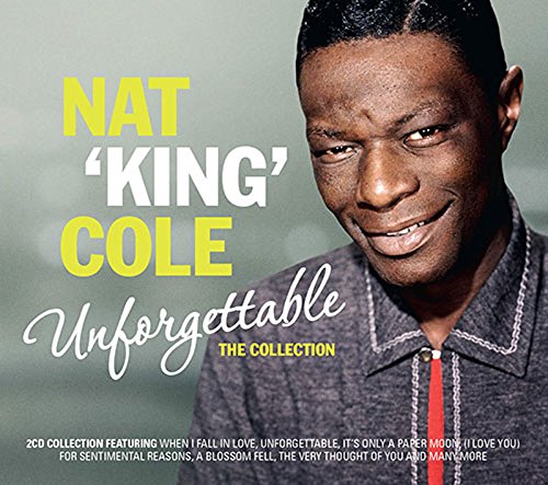 Nat King Cole album cover, portrait with yellow text overlay.