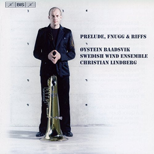 CD cover featuring a man with a bassoon, text “Prelude, Fnugg & Riffs”.