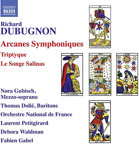 CD cover for Dubugnon’s “Arcanes Symphoniques” featuring tarot card imagery.