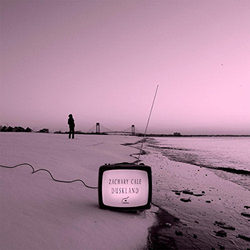 Album cover for Zachary Caleās āDusklandā featuring a vintage TV on a beach.