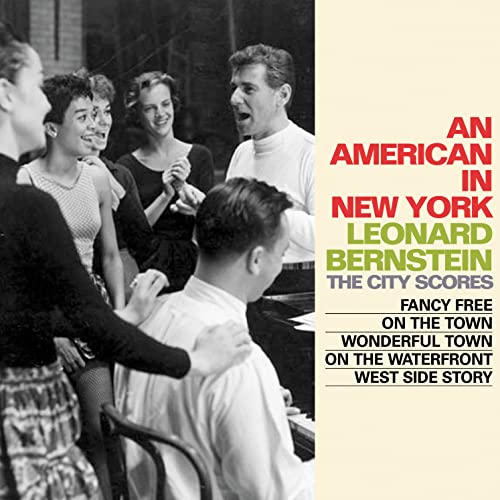 CD cover for Leonard Bernstein's "An American in New York" with cast photo.