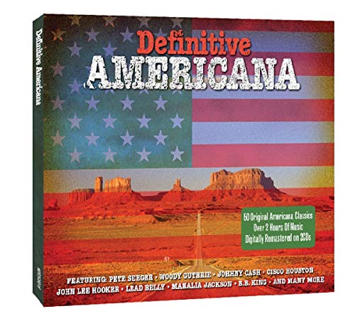 CD case for “Definitive Americana” with an American flag and desert landscape.