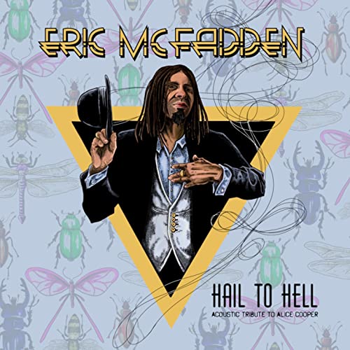 CD cover: Eric McFadden in a suit, with insects and text.