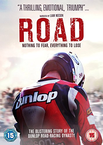 DVD cover for "Road" featuring a motorcycle racer from behind.
