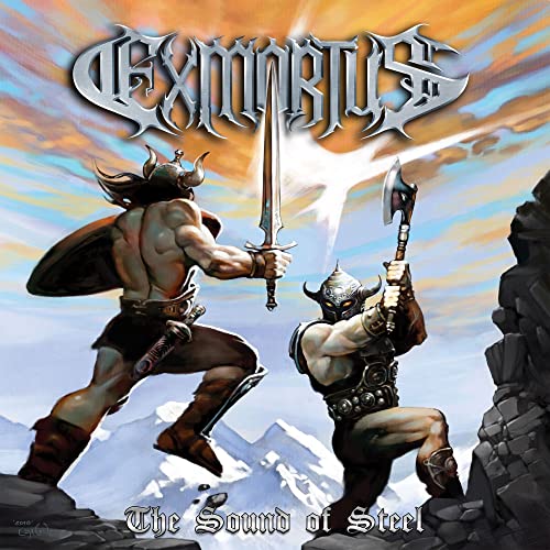 Album cover for Exmortus’ “The Sound of Steel” featuring armored warriors.