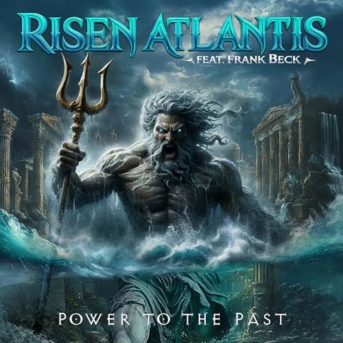 CD cover featuring a muscular, bearded man with a trident, underwater ruins.