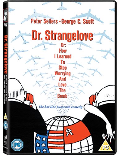 DVD cover for Dr. Strangelove featuring two men on phones above a globe.