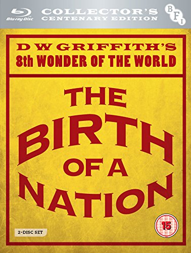 Birth of a Nation" Blu-ray cover with bold red text on a yellow background.