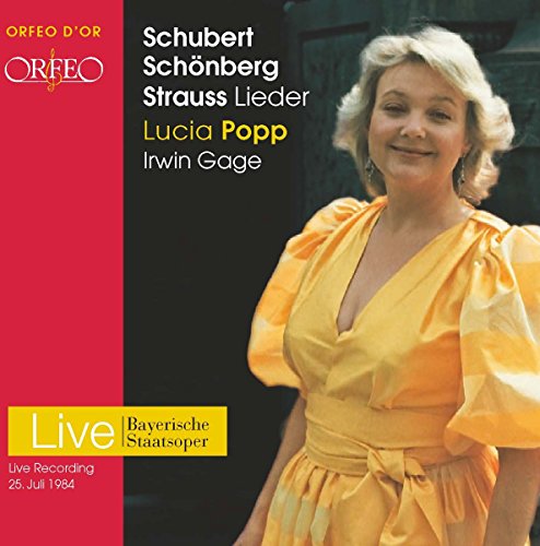 CD cover featuring Lucia Popp in a yellow dress, with red and black text.