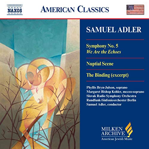 CD cover for Samuel Adler’s symphony with abstract bird artwork.