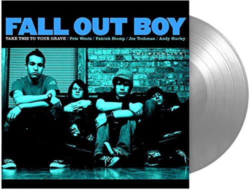 Fall Out Boy album cover with vinyl record, featuring four young men.