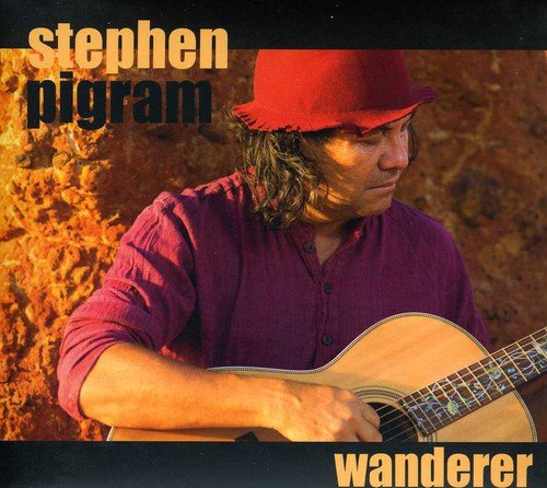 CD cover: Stephen Pigram in a red hat holding an acoustic guitar.