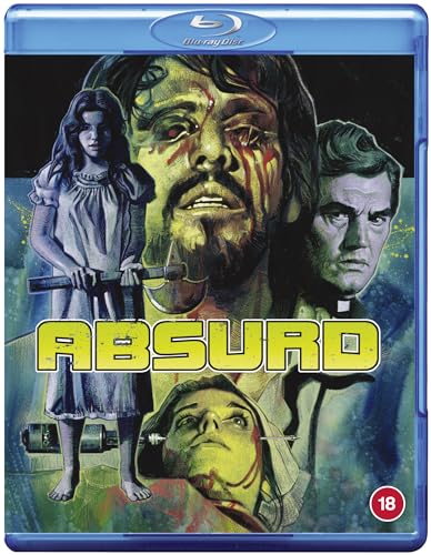 Absurd" Blu-ray cover featuring distressed faces and a young girl with a scythe.