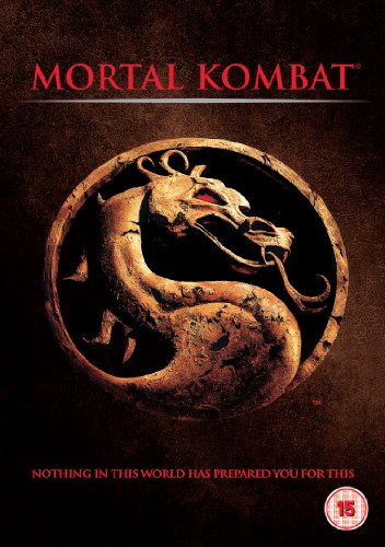 Mortal Kombat DVD cover featuring the iconic gold dragon logo on a dark background.