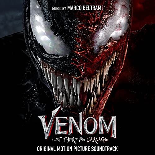 Venom: Let There Be Carnage soundtrack CD cover featuring a monstrous face.