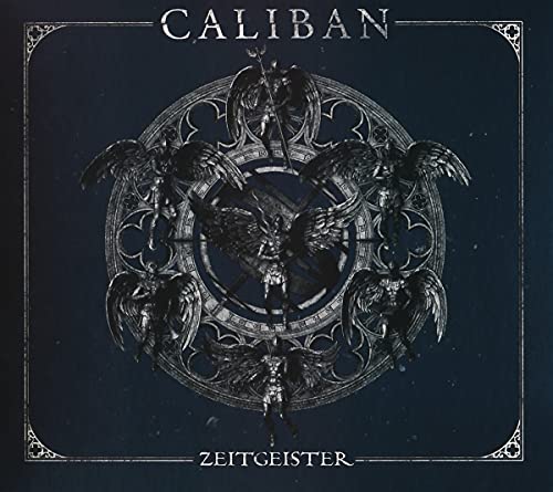 Caliban “Zeitgeister” CD cover: ornate, dark illustration of winged figures.