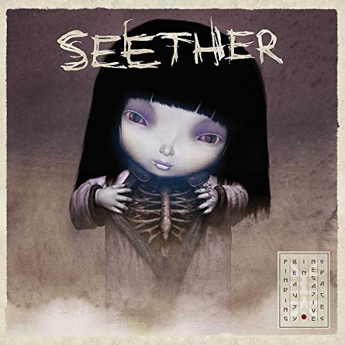 Seether album cover: doll with skeletal torso, textured purple background.