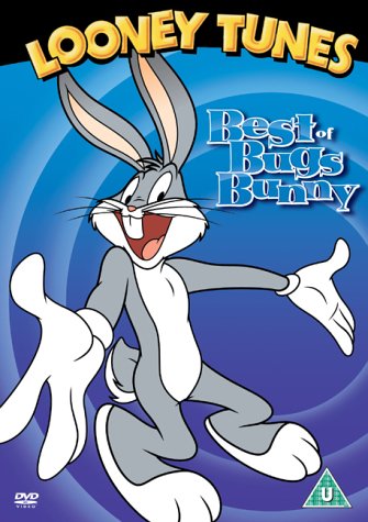 Bugs Bunny cartoon character on DVD cover with “Looney Tunes” title.