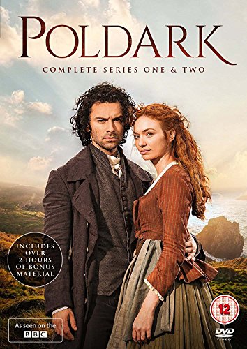 DVD cover for Poldark Series 1-2 featuring a man and woman in period clothing.
