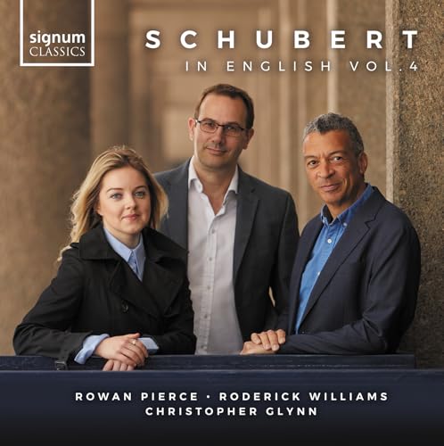 CD cover featuring three formally dressed musicians: Rowan Pierce, Roderick Williams, and Christopher Glynn.