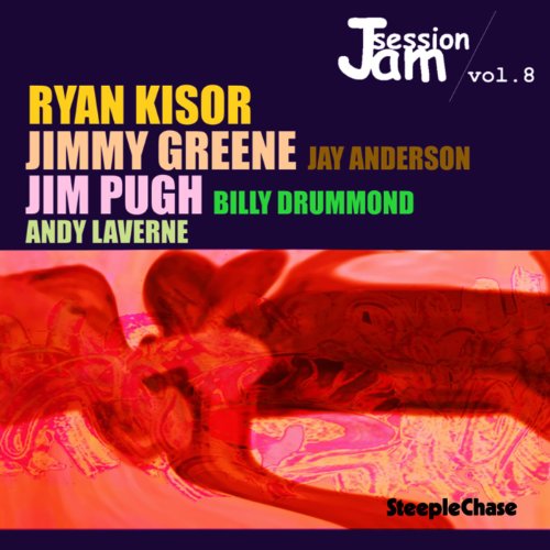 CD cover for "Jam Session Vol. 8" featuring red and yellow abstract art.