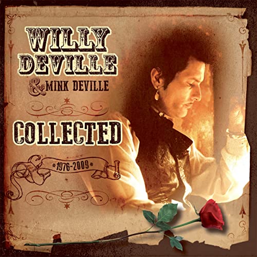 Album cover for Willy & Mink Deville’s “Collected” with a portrait.