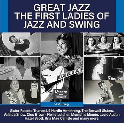 CD cover featuring black and white photos of female jazz and swing musicians.