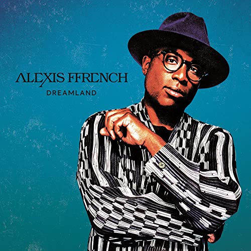 Alexis Ffrench album cover, man in hat and patterned shirt.