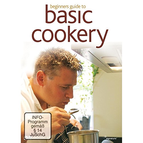 DVD cover for “Basic Cookery – a Beginner’s Guide” featuring a chef.