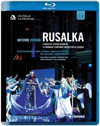 Blu-ray cover for Dvorak’s Rusalka opera featuring a stage scene.