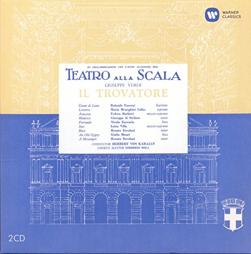 CD cover for Maria Callas’ 1956 recording of Verdi’s *Il Trovatore*.