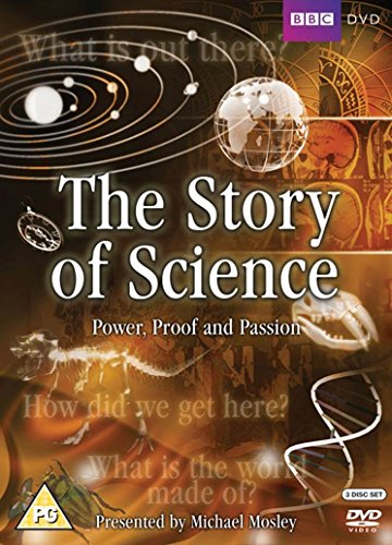 DVD cover for The Story of Science featuring a solar system, globe, and DNA.