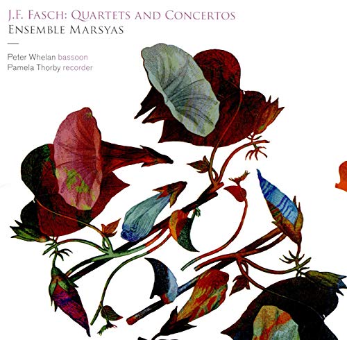 CD cover with floral illustration and text: "Ensemble Marsyas, Fasch.