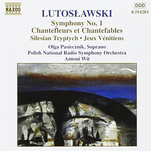 CD cover for Lutosławski’s compositions featuring abstract, rocky landscape art.