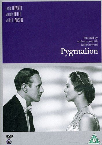 Pygmalion DVD cover featuring Wendy Hiller and Leslie Howard in profile.