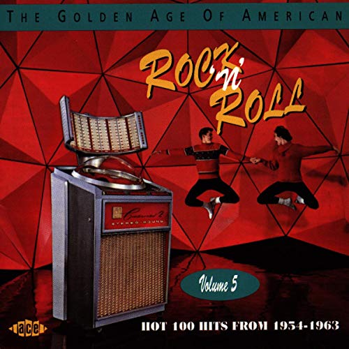 CD cover: jukebox, dancers, and red geometric background for rock ‘n’ roll compilation.