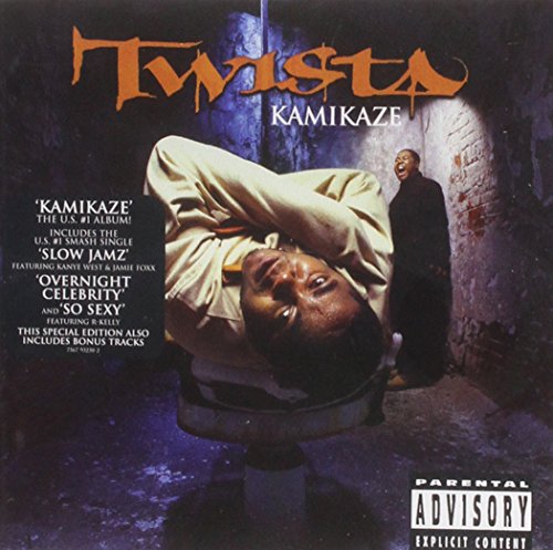 Twista’s “Kamikaze” album cover: rapper reclining in a barber chair.