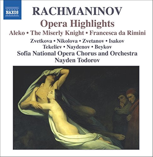 CD cover for Rachmaninov opera highlights with classical painting.