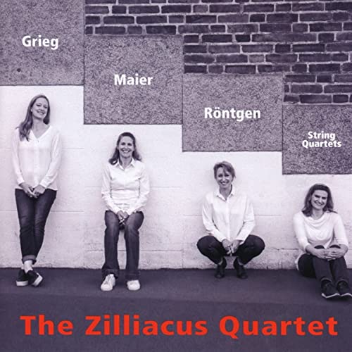 CD cover featuring four portraits and composer names: Grieg, Maier, Röntgen.