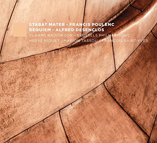 CD cover with abstract bronze panels and text listing composers & performers.