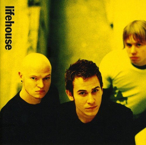 Lifehouse album cover featuring three men against a yellow background.