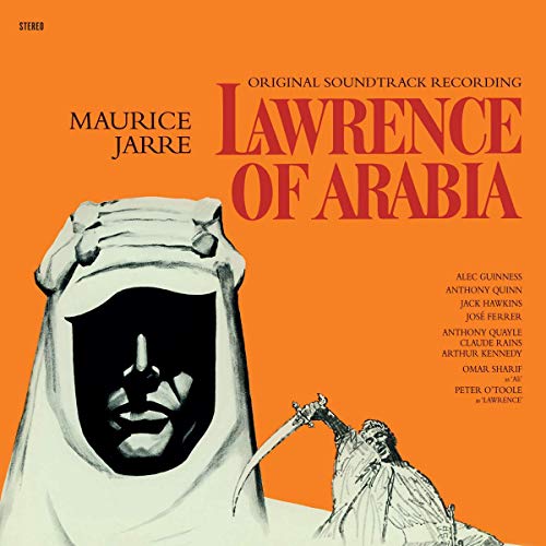 Lawrence of Arabia" soundtrack vinyl record cover, featuring a silhouetted figure.