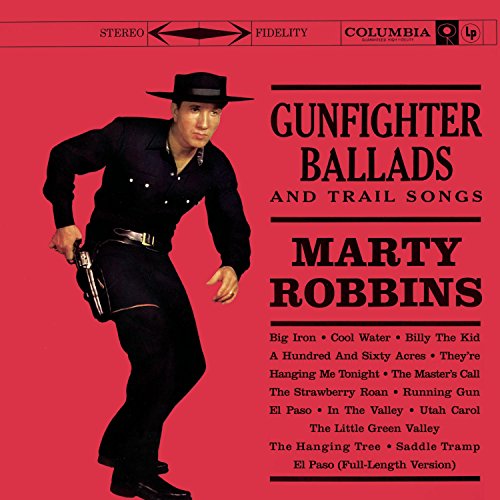 Marty Robbins album cover: a cowboy with a gun, red background.