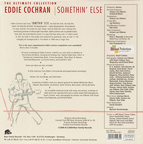 Eddie Cochran "Somethin' Else!" 8CD box set cover with a portrait.