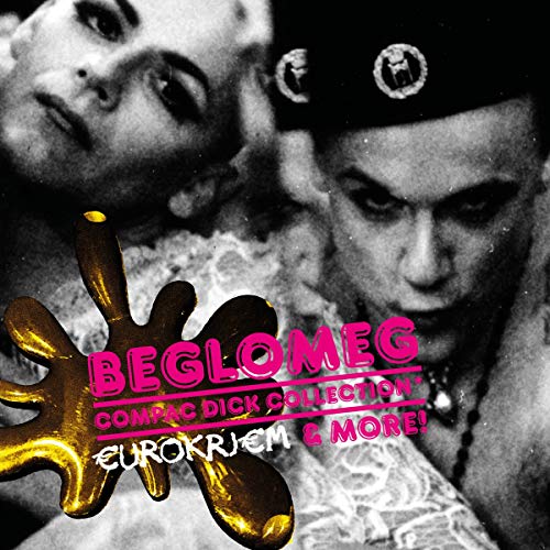 CD cover with two faces and a golden, abstract shape.